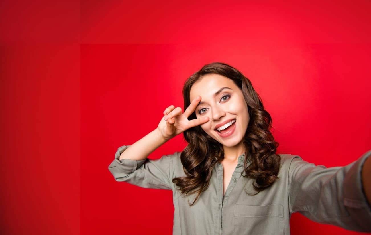 Smiling woman white dental